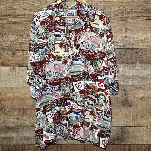 reyn spooner Other - Reyn Spooner Sports Collegiate Texas A&M Button Down SS Shirt Size XXL Vintage